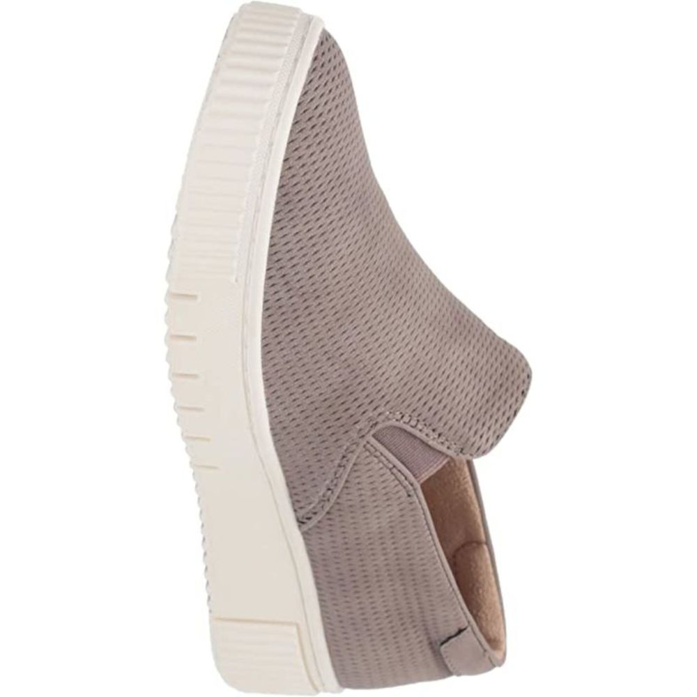 SOUL NATURALIZER Tan/Gray 1/2" 9.5 Wide Platform Tia Wedge Slip On Sneakers
